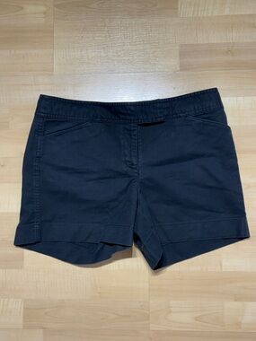 Ann Taylor Dark Navy High-Waist Cuffed Shorts